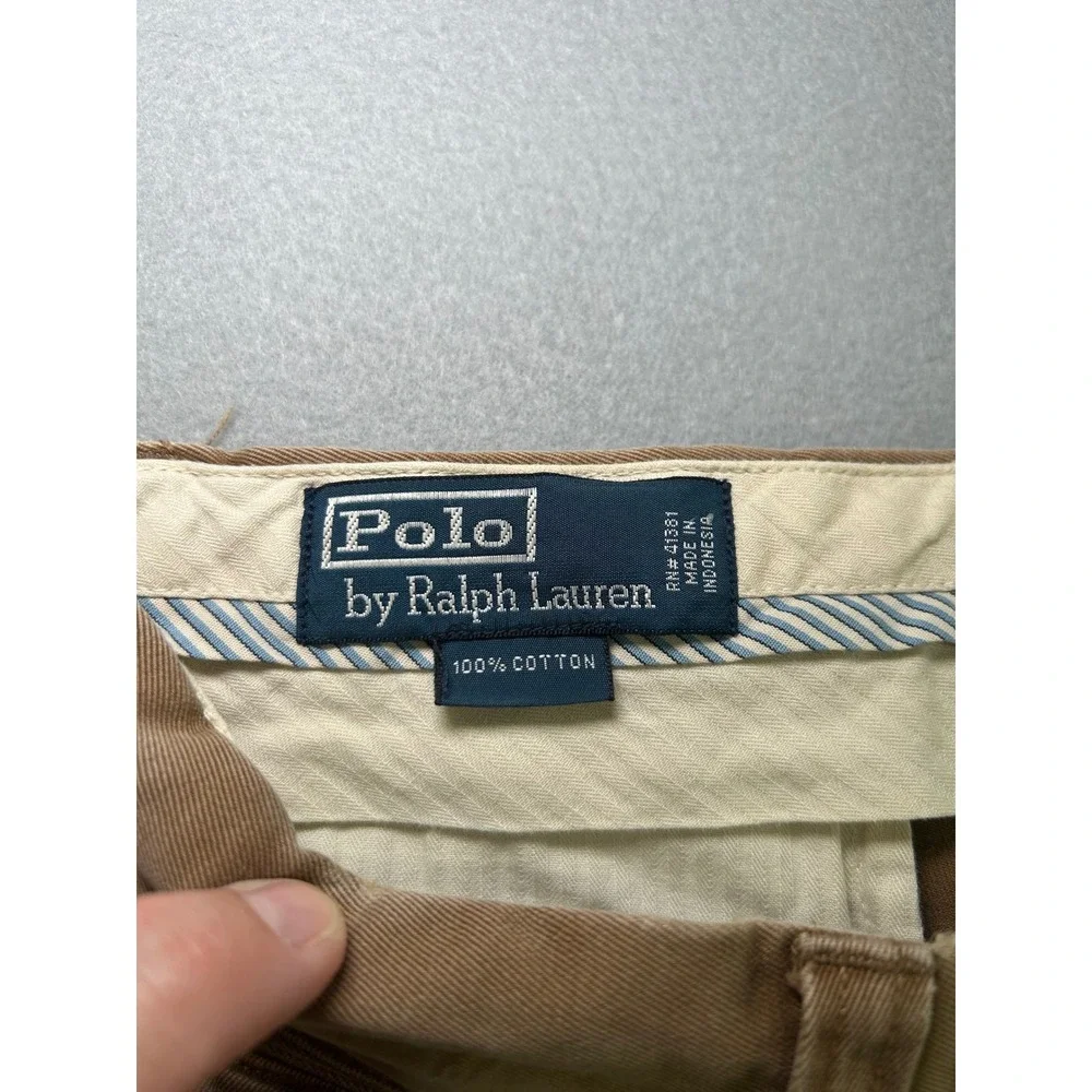 Polo Ralph Lauren Chino Pants Mens 33x30 Brown Tan Cotton Straight Leg Trousers